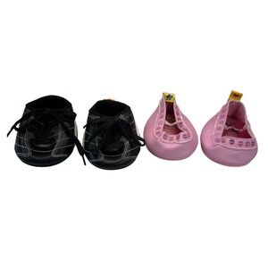 Build-A-Bear‎ Workshop Shoes Bundle Black Cleats Pink Sequin Ballet Flats